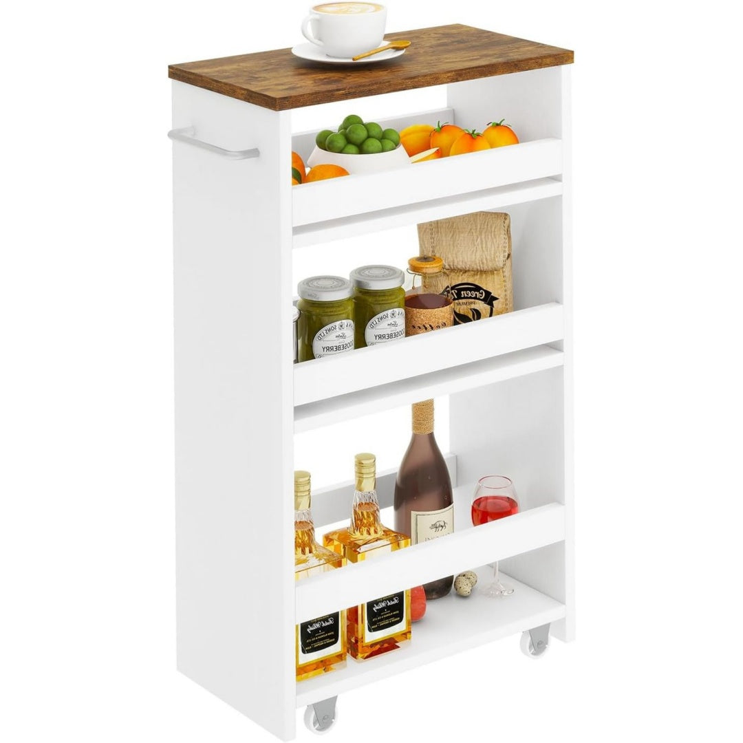 carrelli portaoggetti bianco resistente con ruote