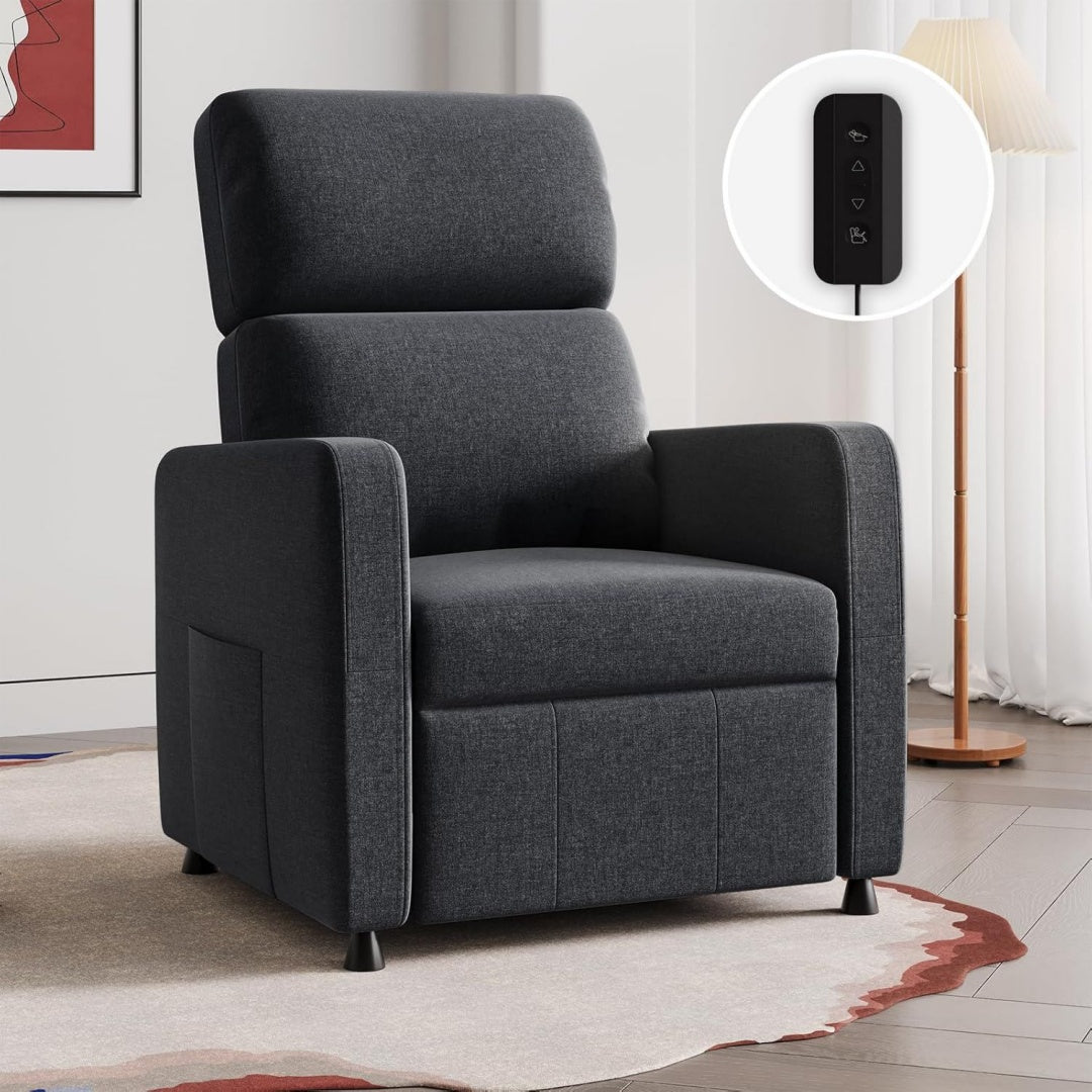 poltrone reclinabili nero con cuscini