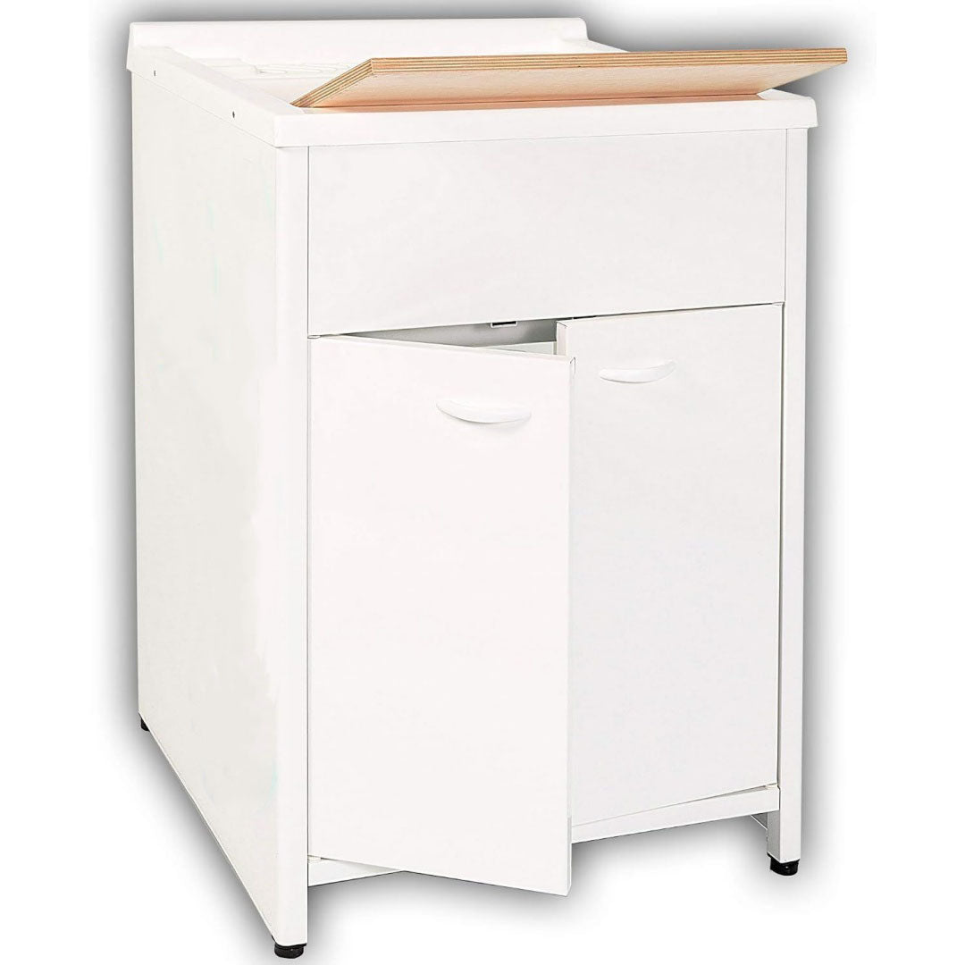mobiletti con lavabo bianco alluminio