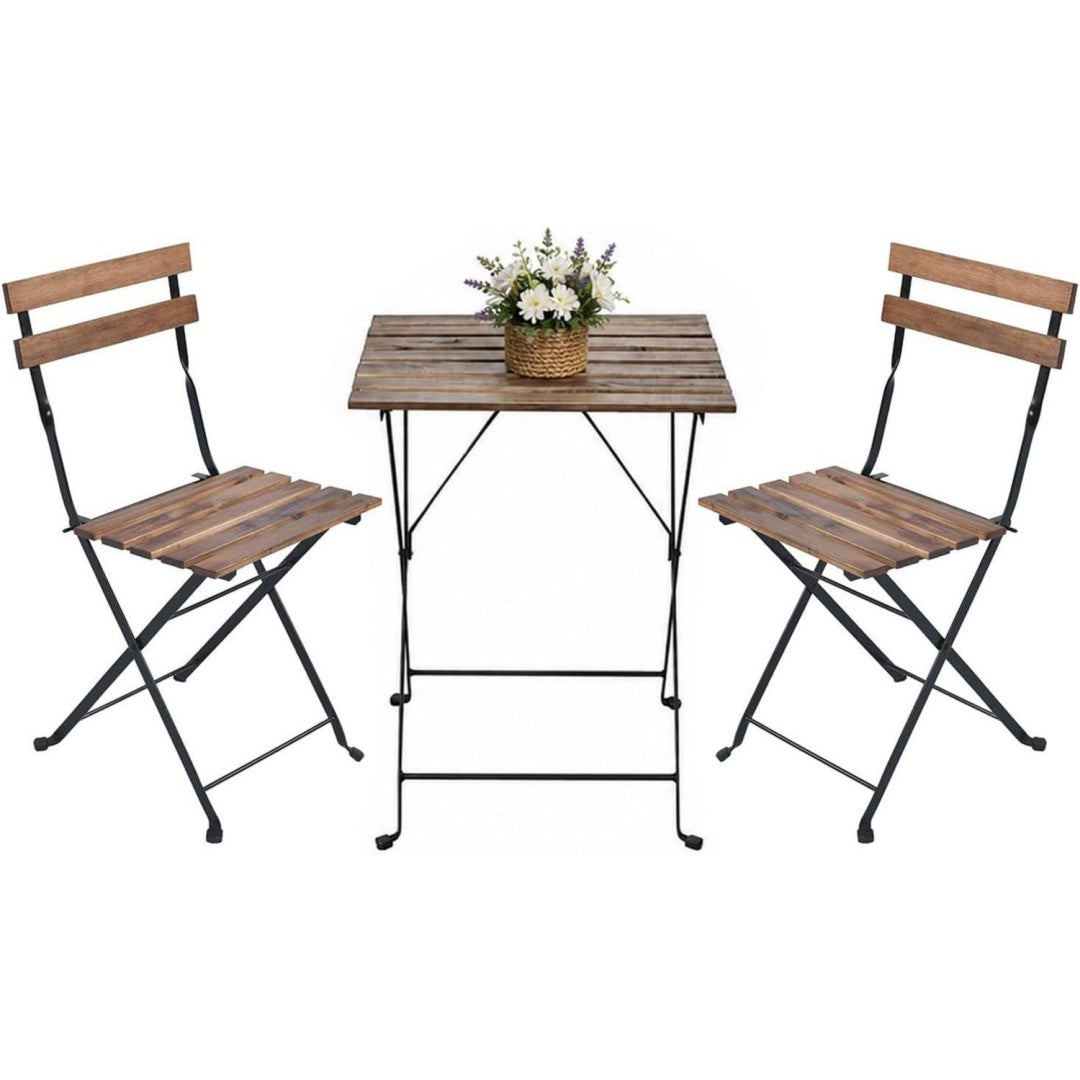 set bistro marrone resistente pieghevole