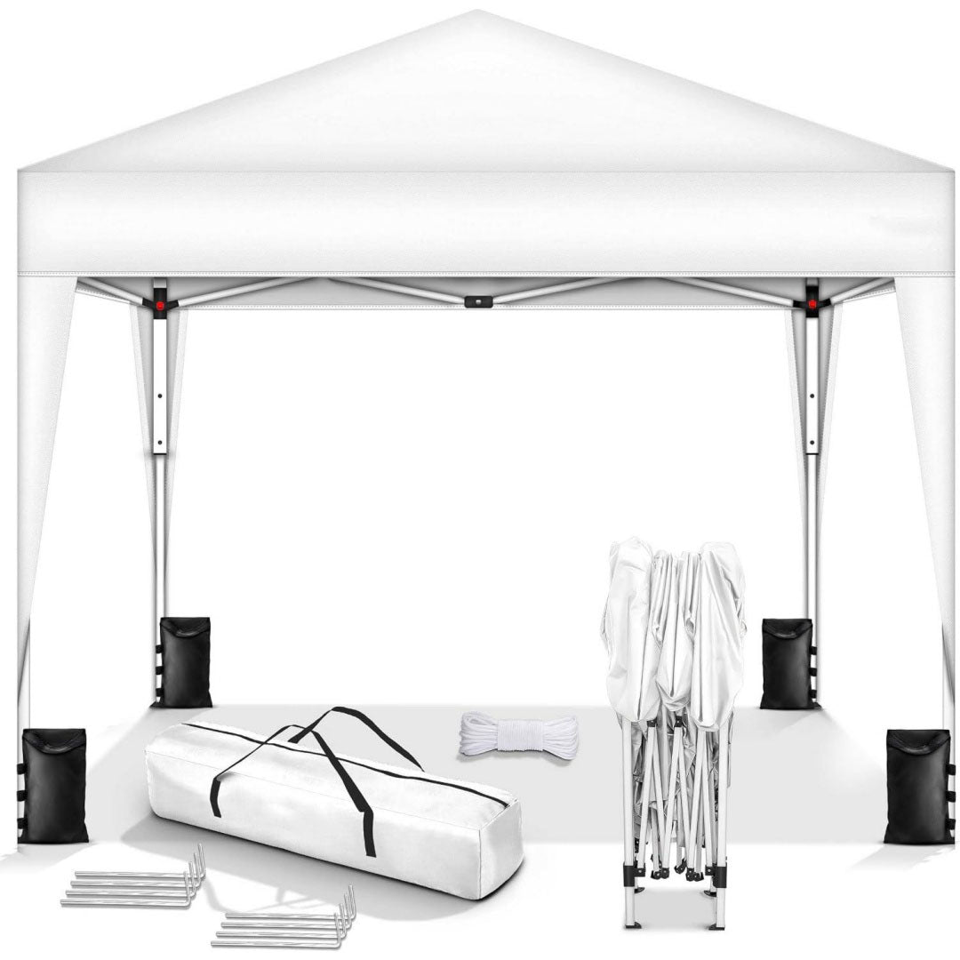 gazebo bianco pieghevole regolabile